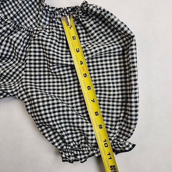 Hint of Blush Womans Small Black White Checkered Dress Size Puff Sleeve Gingham - Picture 7 of 10